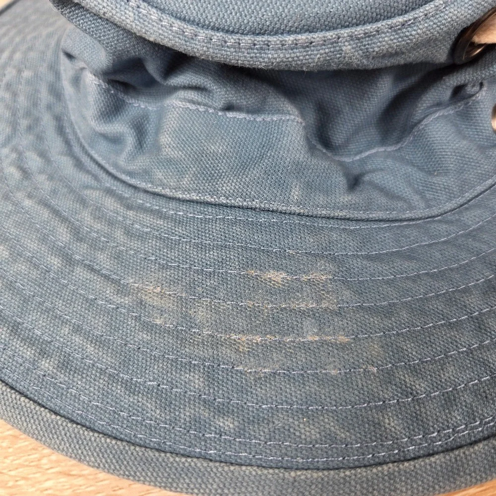 Tilley T3 Wanderer Kids Size 7 Blue Cotton Duck Sun Hat Made in Canada